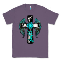 Lavender cross faith gemstone wings Classic Tee - RanaPortraitStore
