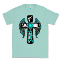 Seafoam cross faith gemstone wings Classic Tee - RanaPortraitStore