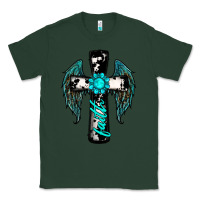 Sports Green cross faith gemstone wings Classic Tee - RanaPortraitStore