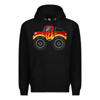 Black monster truck with flames Premium Hoodie - MaliasSmallBusiness