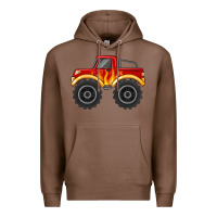 Chestnut monster truck with flames Premium Hoodie - MaliasSmallBusiness