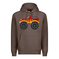 Coffee monster truck with flames Premium Hoodie - MaliasSmallBusiness
