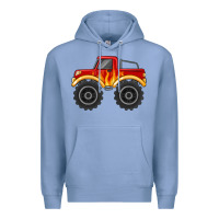 Colony Blue monster truck with flames Premium Hoodie - MaliasSmallBusiness
