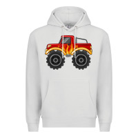 Dove Grey monster truck with flames Premium Hoodie - MaliasSmallBusiness