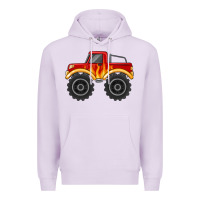 Lilac monster truck with flames Premium Hoodie - MaliasSmallBusiness
