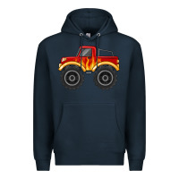 Navy monster truck with flames Premium Hoodie - MaliasSmallBusiness