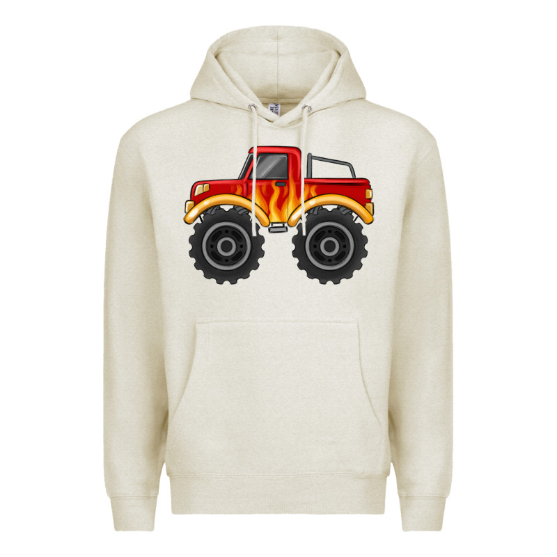 Monster Truck With Flames Premium Hoodie by MaliasSmallBusiness | Teevron