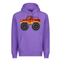 Purple monster truck with flames Premium Hoodie - MaliasSmallBusiness