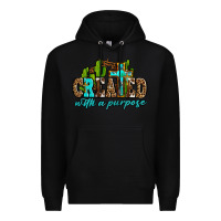 Black created with a purpose Premium Hoodie - AdoDesignShop