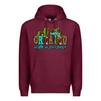 Burgundy created with a purpose Premium Hoodie - AdoDesignShop