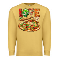 Antique Gold love pizza Premium Sweatshirt - AdoDesignShop