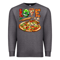 Charcoal Heather love pizza Premium Sweatshirt - AdoDesignShop