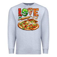Heather Grey love pizza Premium Sweatshirt - AdoDesignShop