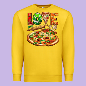 Love Pizza Premium Sweatshirt Designed By Adodesignshop