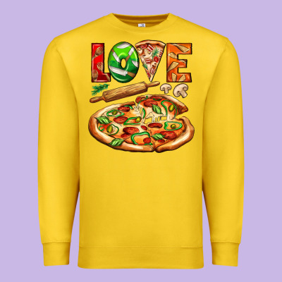 Love Pizza Premium Sweatshirt Designed By Adodesignshop
