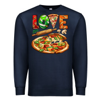 Navy love pizza Premium Sweatshirt - AdoDesignShop