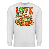 Oatmeal Heather love pizza Premium Sweatshirt - AdoDesignShop