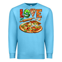Ocean Blue love pizza Premium Sweatshirt - AdoDesignShop
