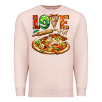 Pale Pink love pizza Premium Sweatshirt - AdoDesignShop
