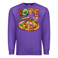 Purple love pizza Premium Sweatshirt - AdoDesignShop