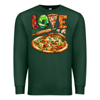 Sports Green love pizza Premium Sweatshirt - AdoDesignShop