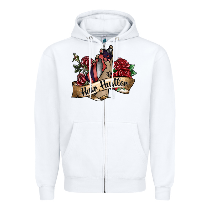 Hair Hustler Spray Zipper Hoodie by SublimationCraftShop | Teevron