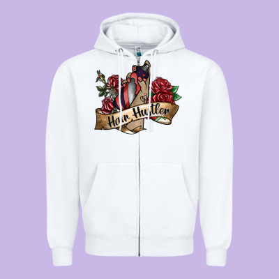 Hair Hustler Spray Zipper Hoodie Designed By Sublimationcraftshop