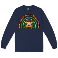 Navy reindeer rainbow christmas Long Sleeve Tee - RanaPortraitStore