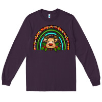 Plum reindeer rainbow christmas Long Sleeve Tee - RanaPortraitStore