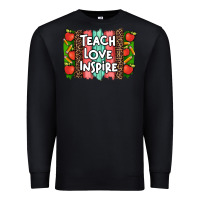 Black teach love inspire brushstroke with  and pen leopard Premium Sweatshirt - Artiststas