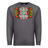 Teach Love Inspire Brushstroke With  And Pen Leopard Premium Sweatshirt | Teevron