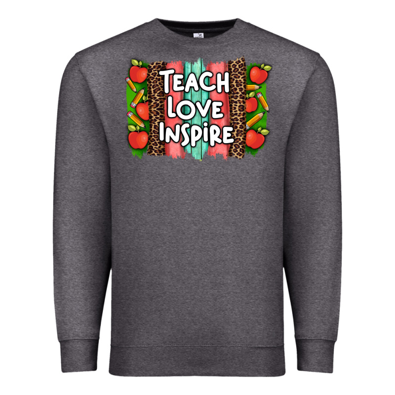 Teach Love Inspire Brushstroke With  And Pen Leopard Premium Sweatshirt by Artiststas | Teevron