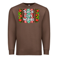 Chestnut teach love inspire brushstroke with  and pen leopard Premium Sweatshirt - Artiststas