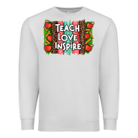 Dove Grey teach love inspire brushstroke with  and pen leopard Premium Sweatshirt - Artiststas