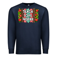 Navy teach love inspire brushstroke with  and pen leopard Premium Sweatshirt - Artiststas