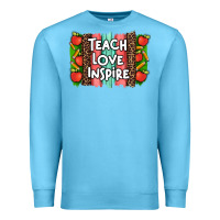 Ocean Blue teach love inspire brushstroke with  and pen leopard Premium Sweatshirt - Artiststas