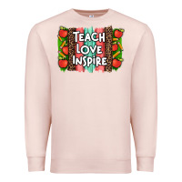 Pale Pink teach love inspire brushstroke with  and pen leopard Premium Sweatshirt - Artiststas