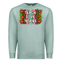 Seafoam teach love inspire brushstroke with  and pen leopard Premium Sweatshirt - Artiststas