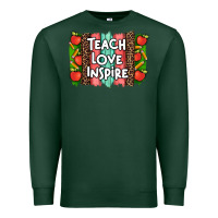 Sports Green teach love inspire brushstroke with  and pen leopard Premium Sweatshirt - Artiststas