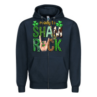 Navy Ready to shamrock St. Patrick's Day Zipper Hoodie - Neo Western
