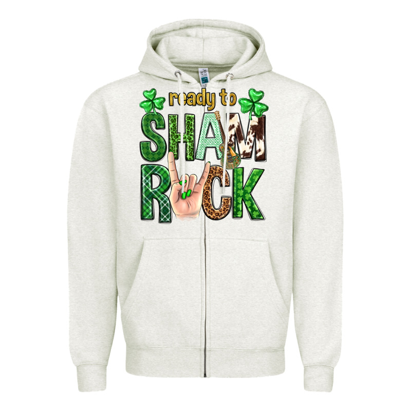 Ready To Shamrock St. Patrick's Day Zipper Hoodie by Neo Western | Teevron