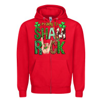 Red Ready to shamrock St. Patrick's Day Zipper Hoodie - Neo Western