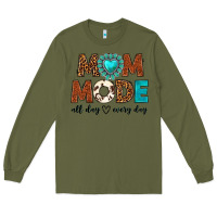 Army Green mom mode all day every day Long Sleeve Tee - texasbilliewilder