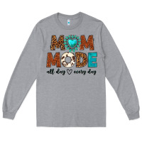 Heather Grey mom mode all day every day Long Sleeve Tee - texasbilliewilder