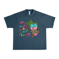 Midnight Navy all i need is coffee and plants Urban Heavy Tee - texasbilliewilder