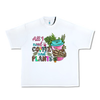 White all i need is coffee and plants Urban Heavy Tee - texasbilliewilder