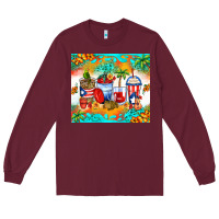 Burgundy puerto rico coffee cups Long Sleeve Tee - Zillion Design Studio