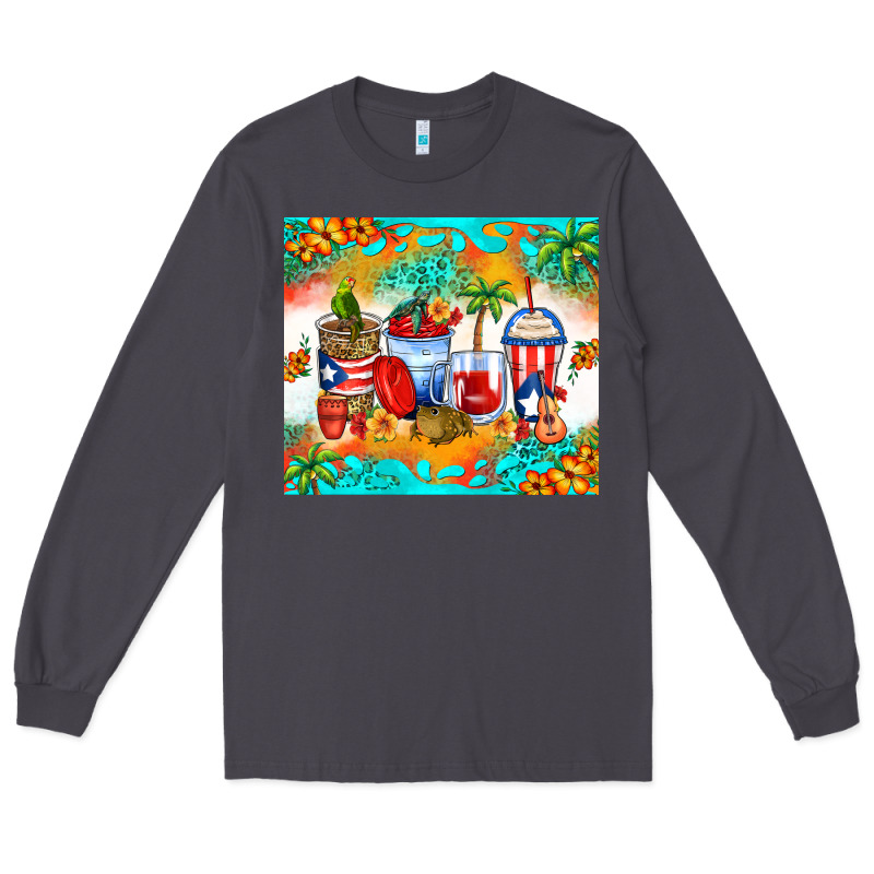 Puerto Rico Coffee Cups Long Sleeve Tee by Zillion Design Studio | Teevron