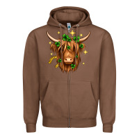 Chestnut St. Patrick's Day Highland Cow Zipper Hoodie - Neo Western