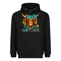 Black barn hair don't care long haired cow Heavyweight Hoodie - Jasminsmagicworld